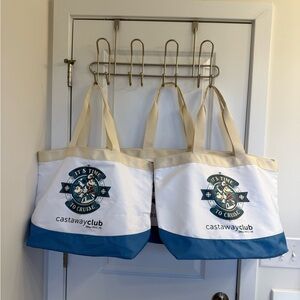 (3) Disney Cruise Line Castaway Club Tote Bags